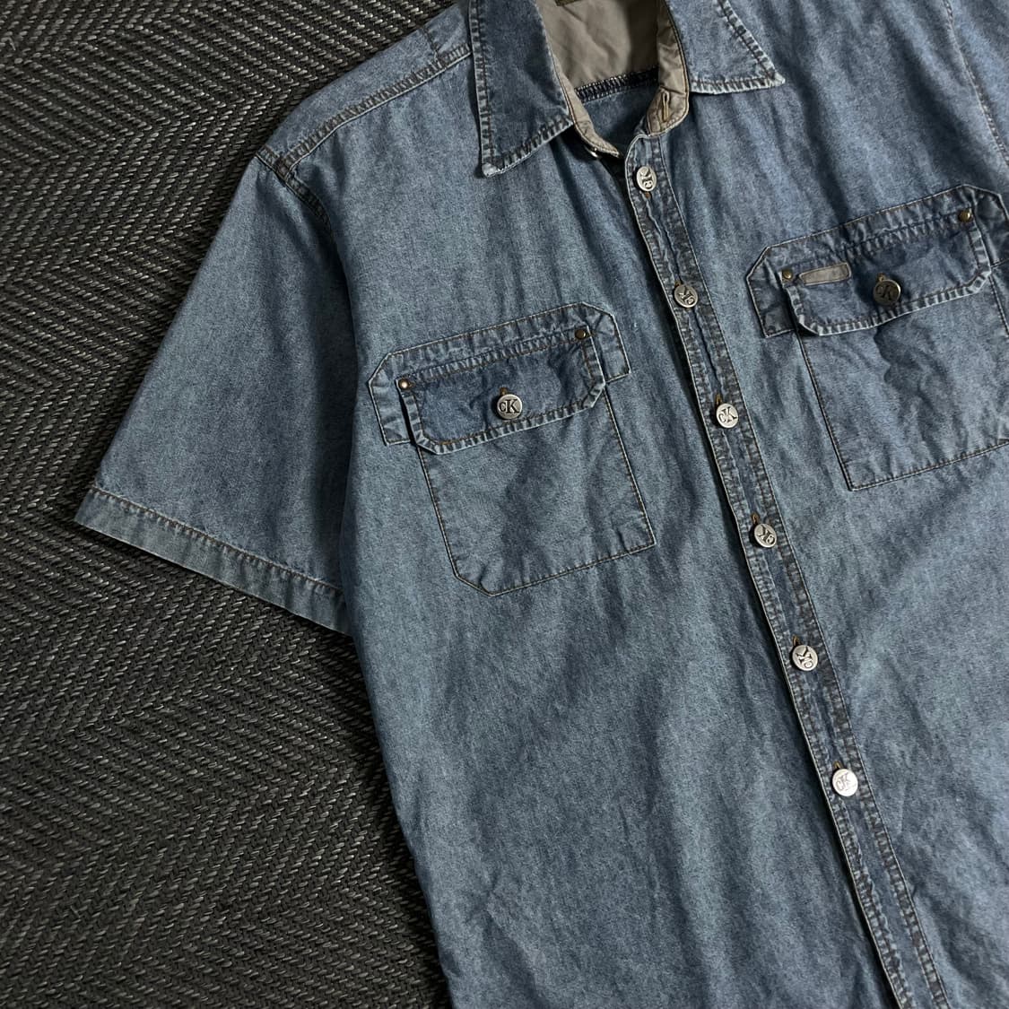 00s 캘빈클라인 아메카지 워싱 데님 셔츠y 3360 상품이미지4
