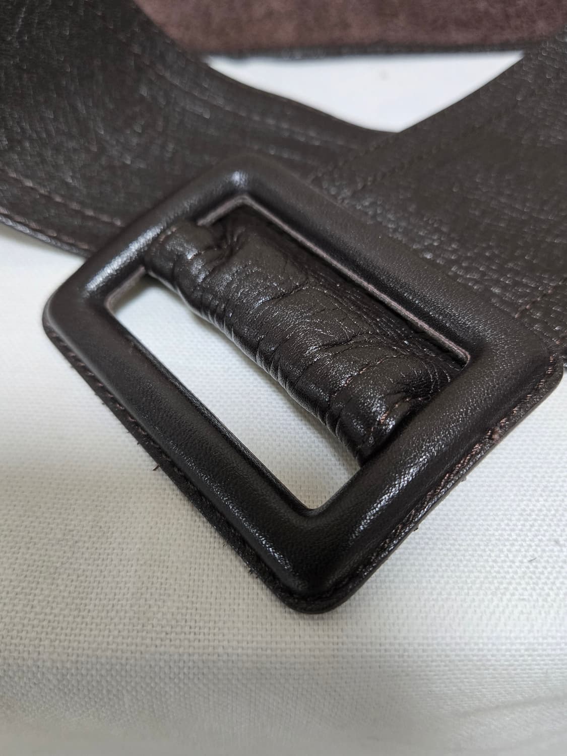 브라운 와이드 가죽벨트 상품이미지4