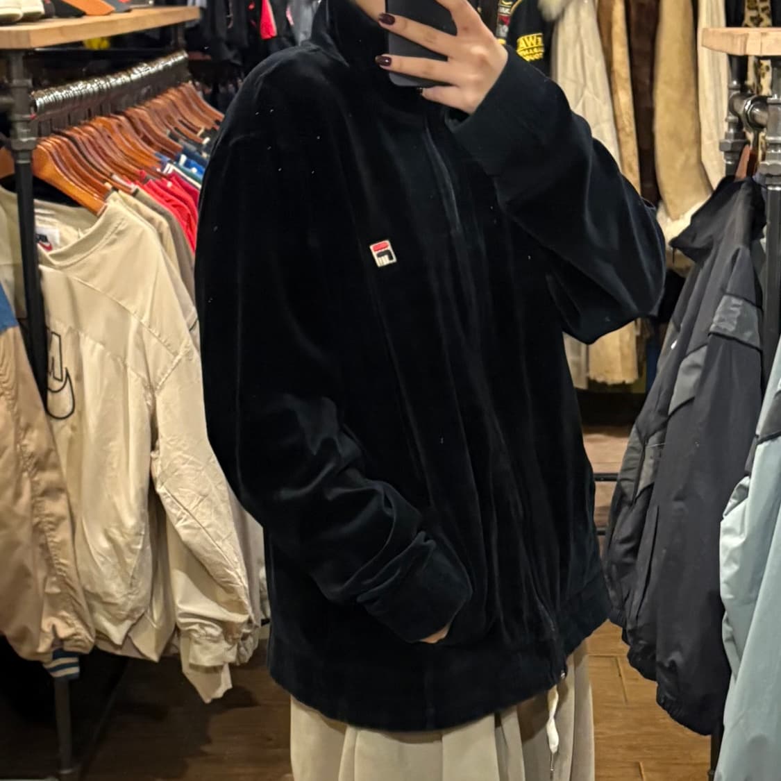 [HI] FILA 휠라 벨벳져지 블랙 상품이미지4