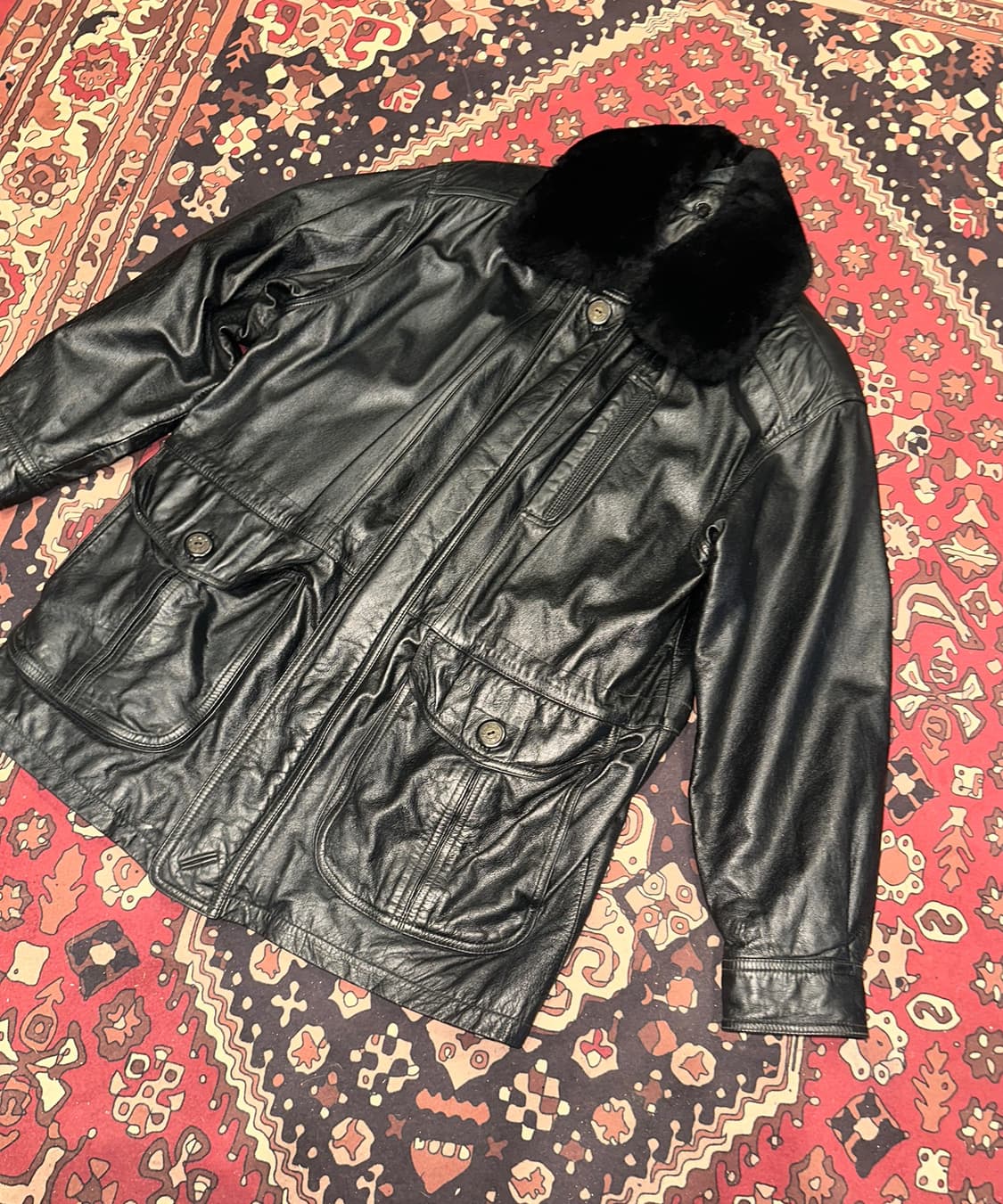 ( L-XL ) 가죽코트 가죽카코트 레더자켓 소가죽자켓 양가죽자켓 상품이미지3