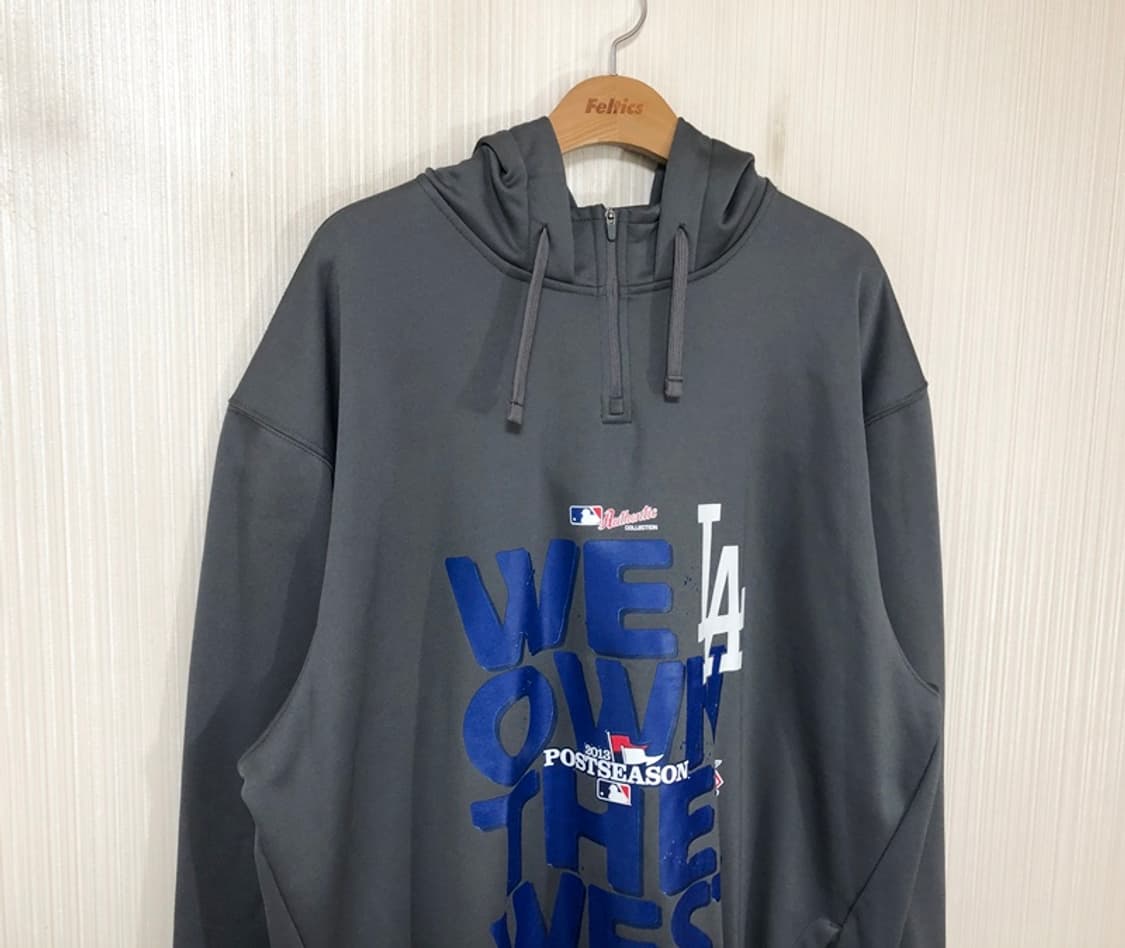 MLB 마제스틱 LA다져스 2013 웨스트디비젼 챔피언 어센틱후드티 XL 상품이미지4