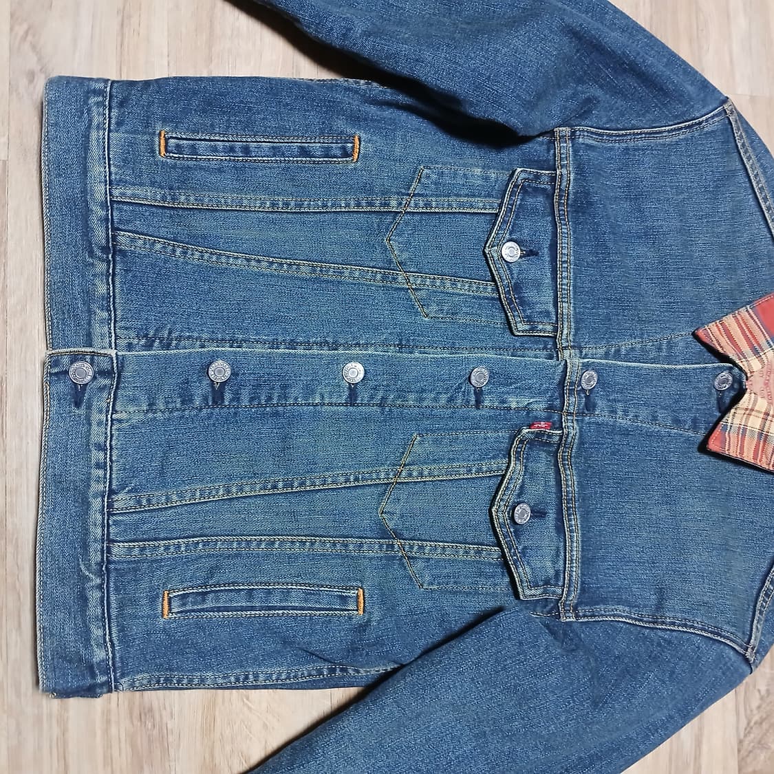 levis 리바이스 데님 체크 카라 청자켓 빈티지 상품이미지4