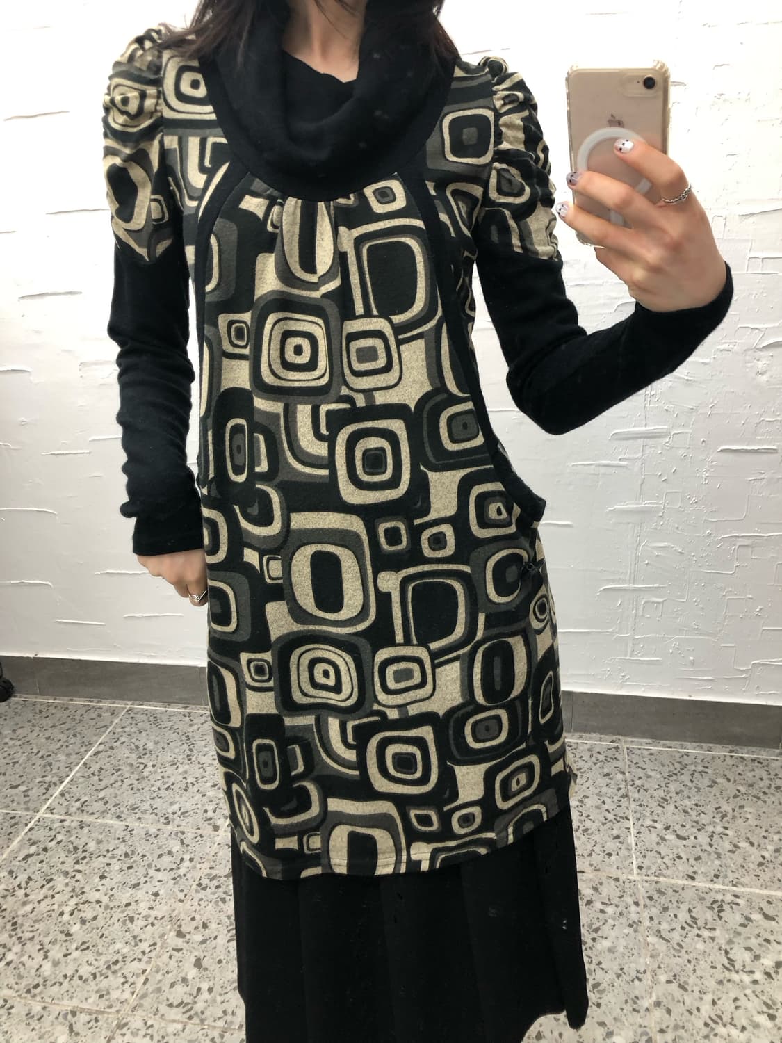 retro geo pattern dress 상품이미지2