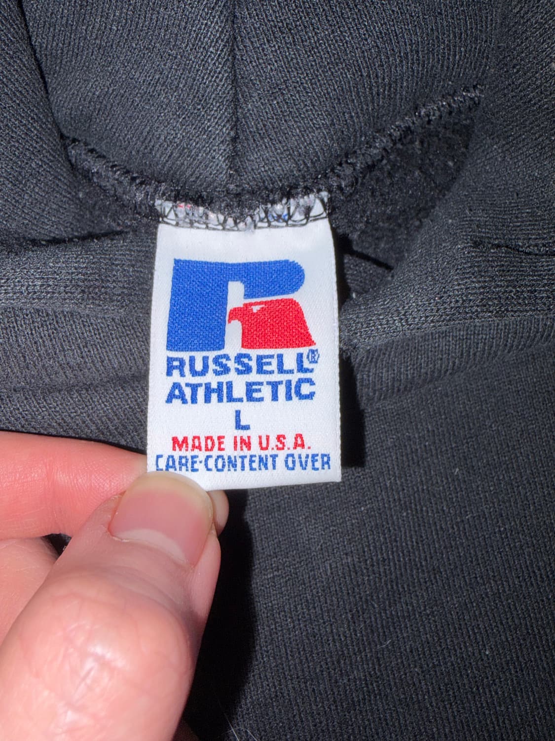 90s made in usa 러셀 후드 블랙 L 상품이미지4