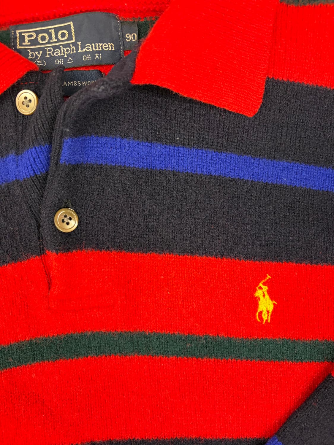 [90] 80s 폴로 랄프로렌 스트라이프 카라니트 상품이미지3