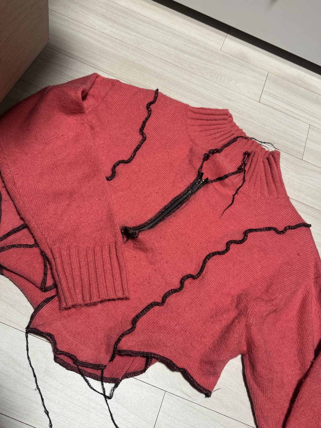 더미스테리어스호텔 빈티지 니트집업 커스텀집업 상품이미지1