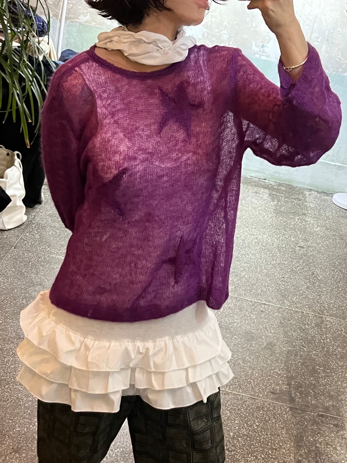 [For her/포허] Frill jersey dress 프릴 원피스 상품이미지1