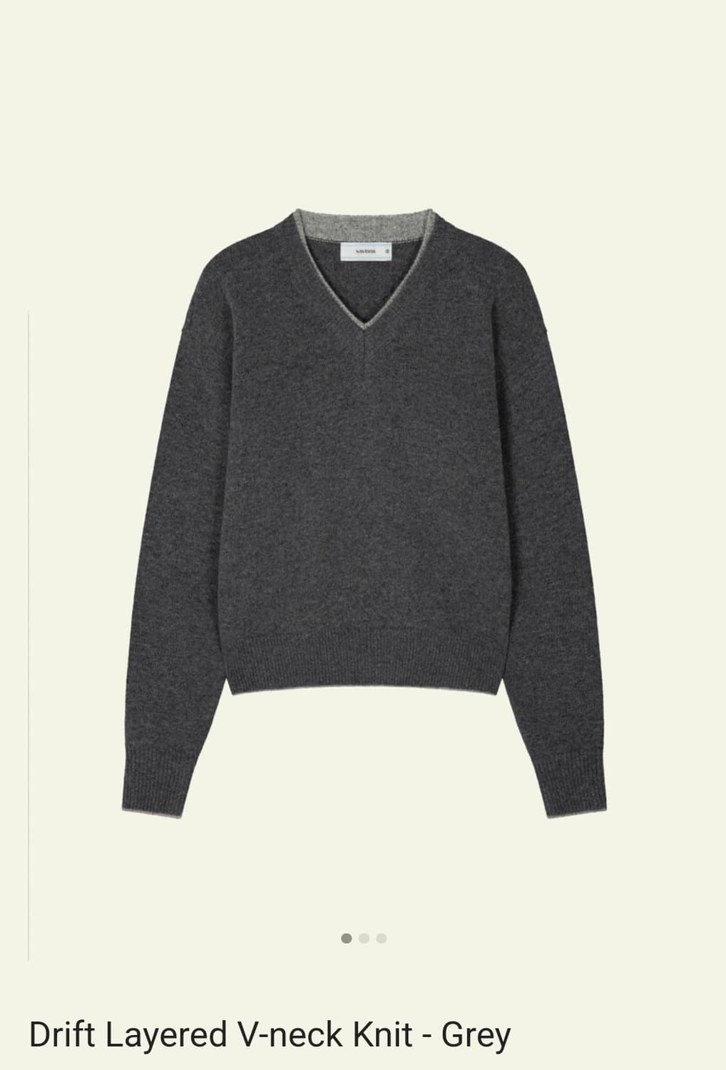 웨이비니스 드래프트 레이어드 브이넥니트 그레이 상품이미지1