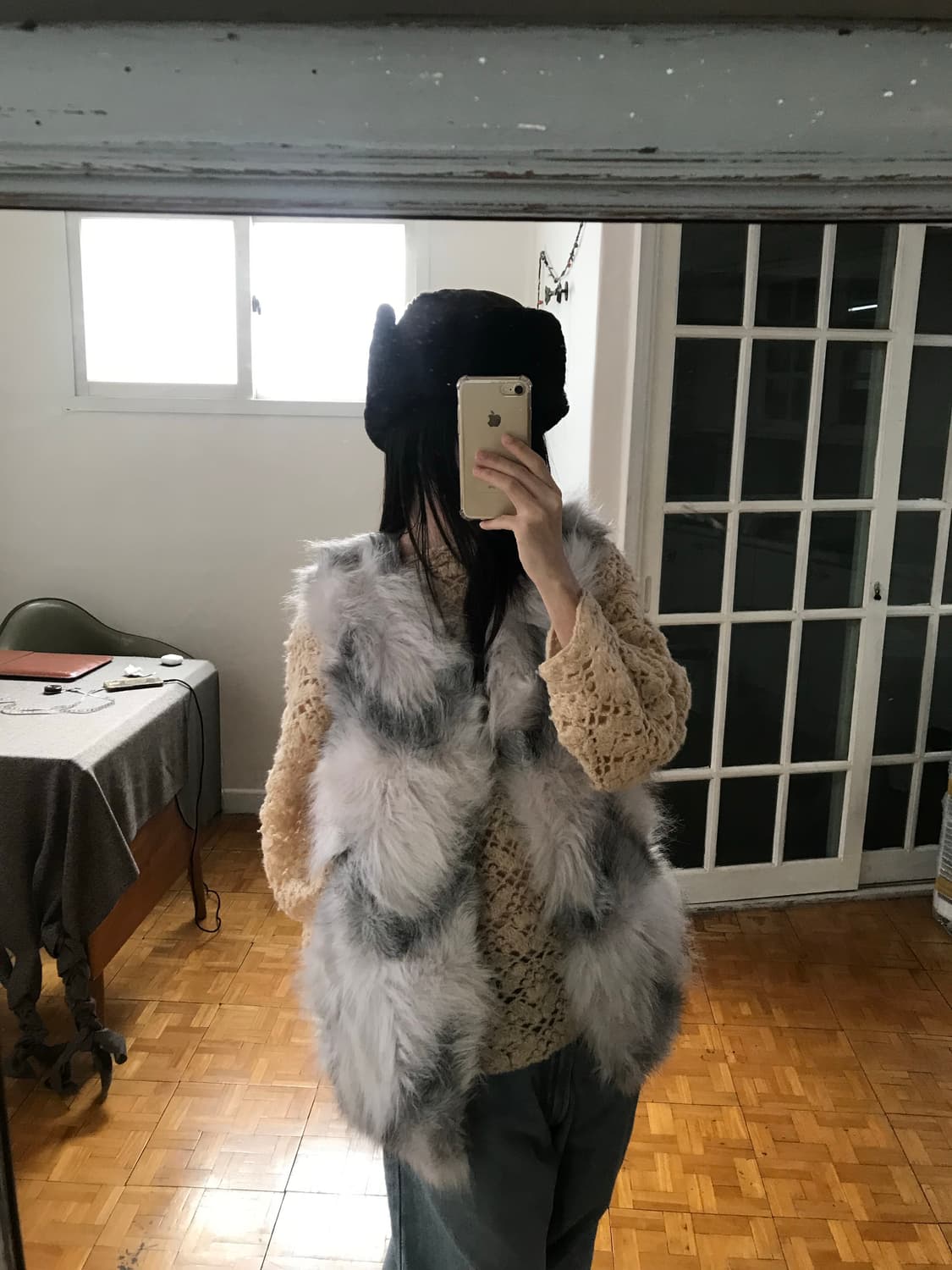 vintage eco fur vest 상품이미지2