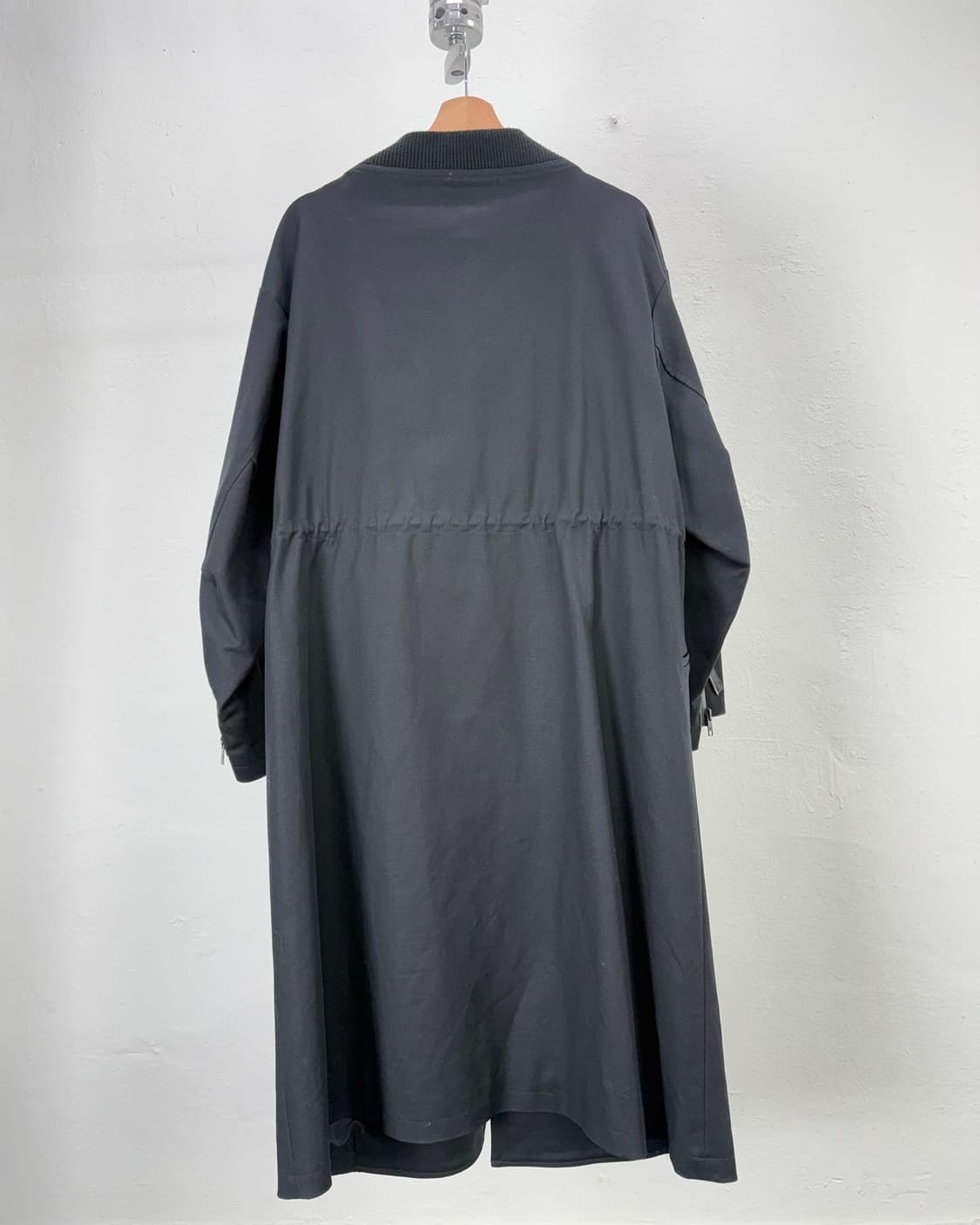 y-3 블랙 크로스 지퍼 개버딘 울 롱 자켓 상품이미지5