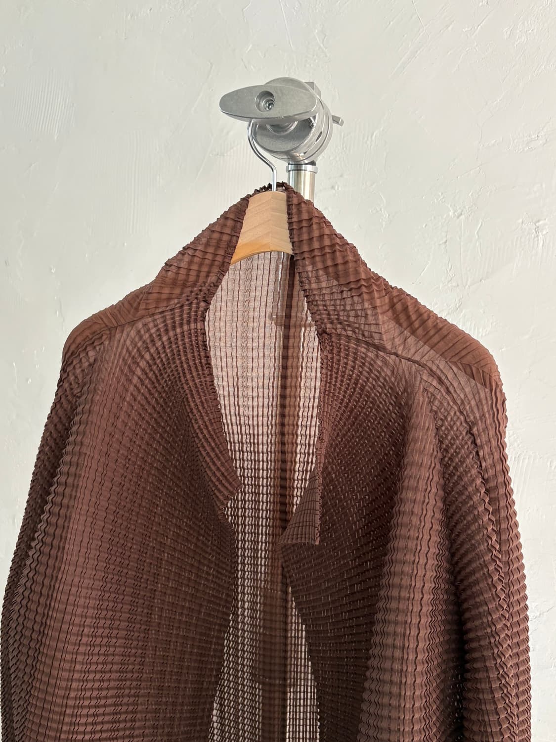 Issey Miyake 이세이미야케 플리츠 브라운 오픈 가디건 상품이미지5