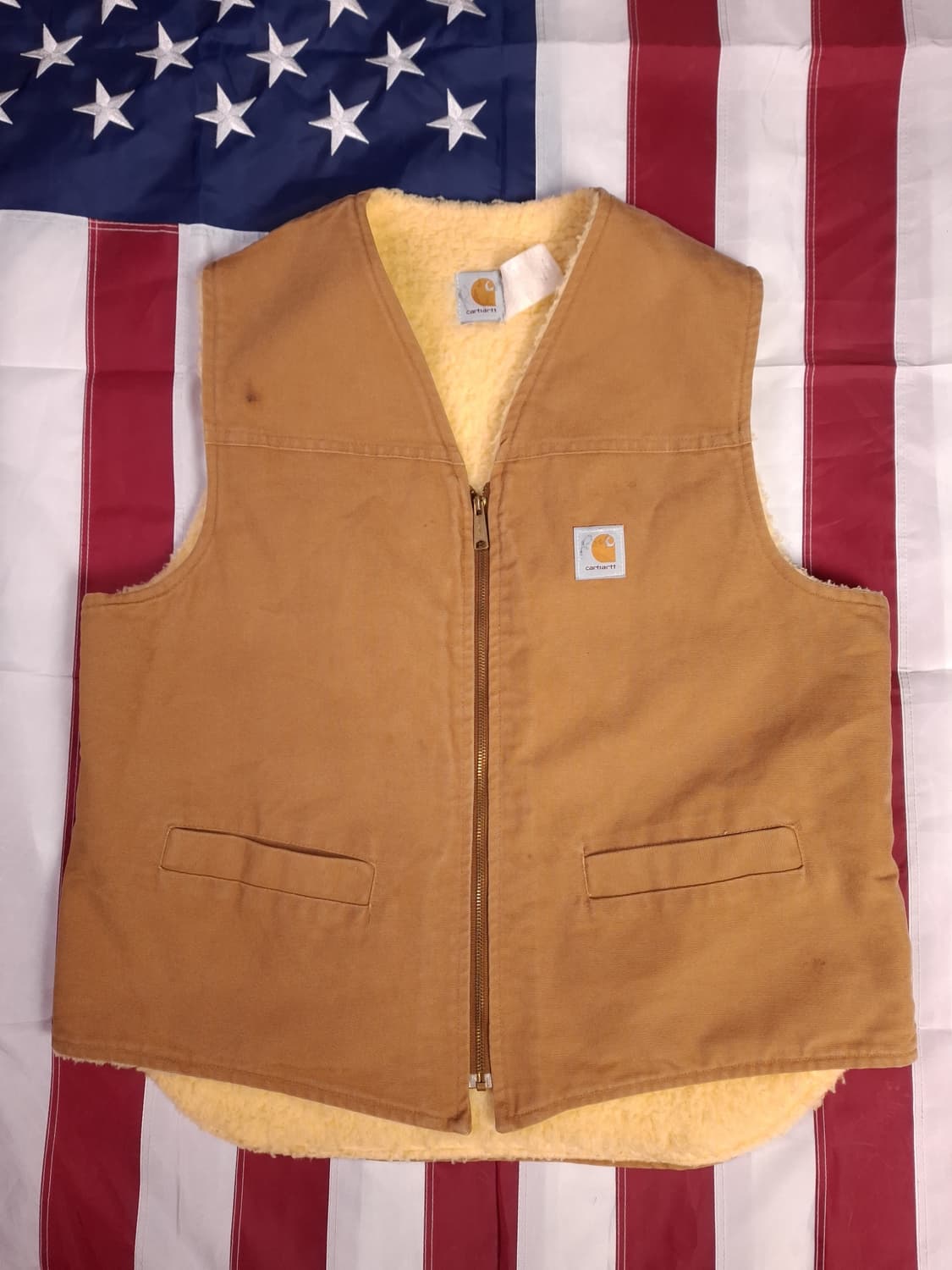 오리지날 구형 미국제조 칼하트 덕 양털 베스트 상품이미지1