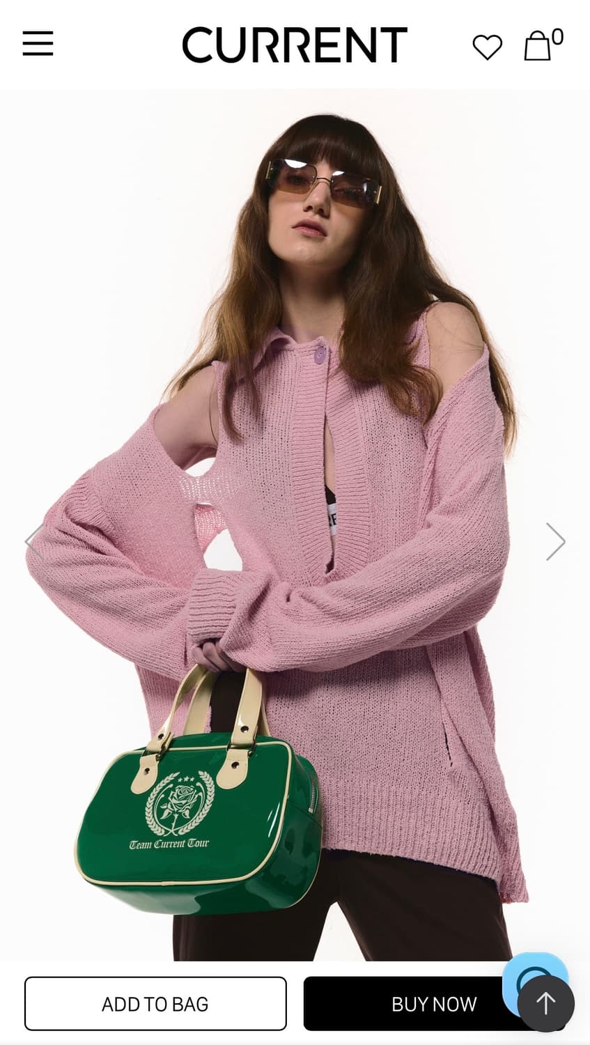 current 커렌트 글로시 스퀘어 볼링백 그린 상품이미지2