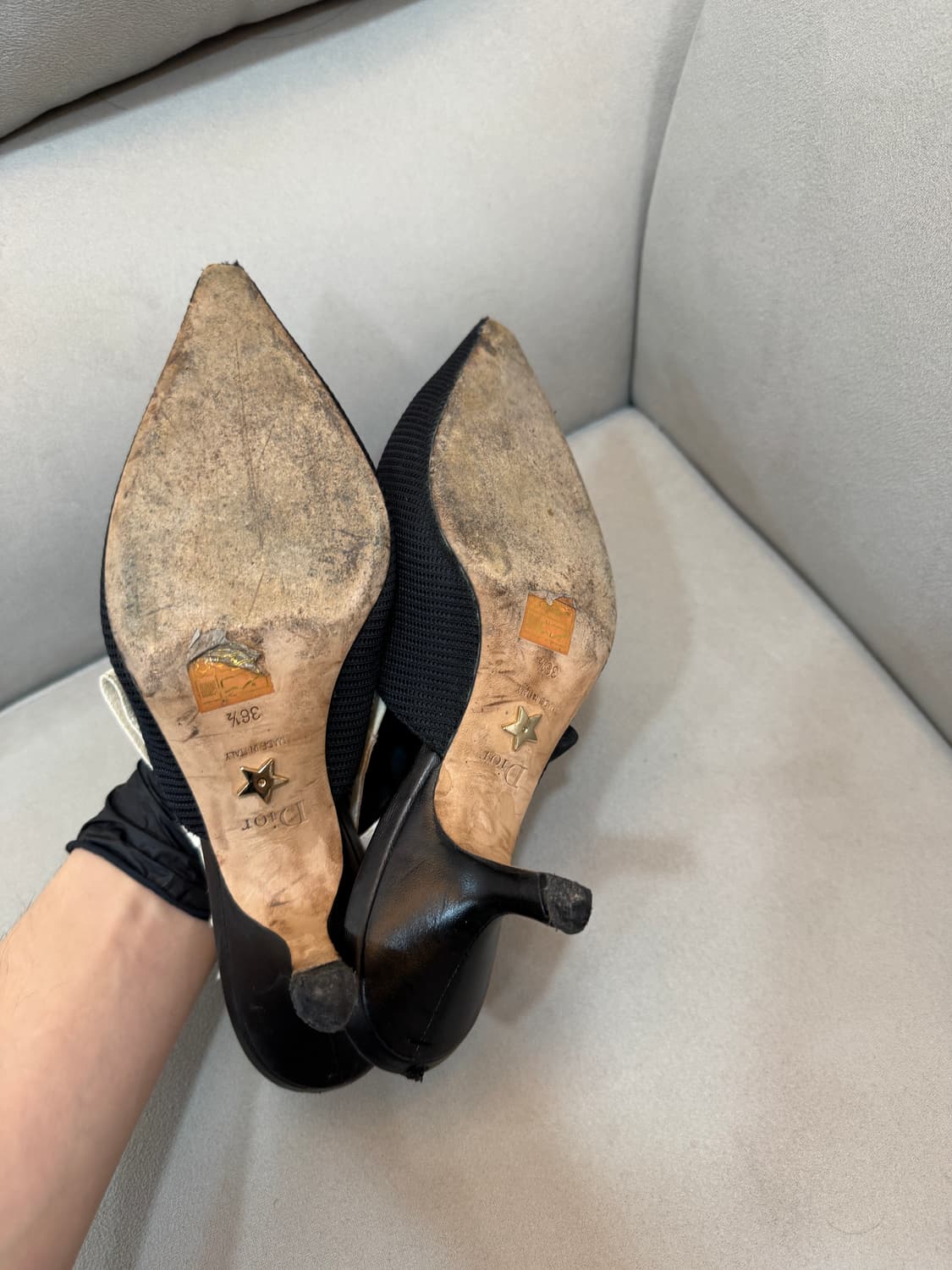 디올 펌프스 슬링백 힐 구두 36.5사이즈  상품이미지3