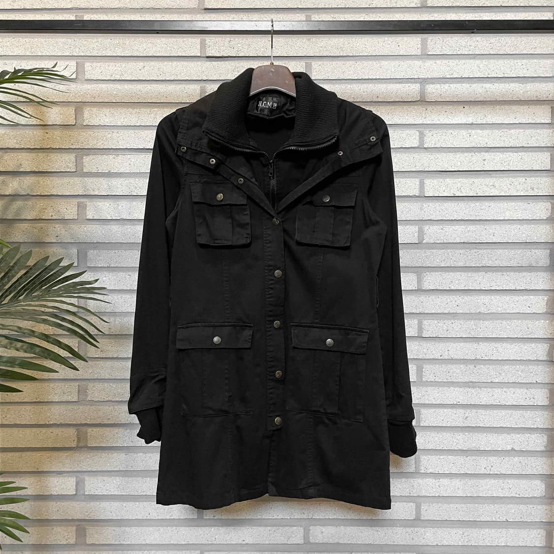 JPN VINTAGE 하프 필드 자켓 이중여밈 하이넥 디테일 블랙 상품이미지2