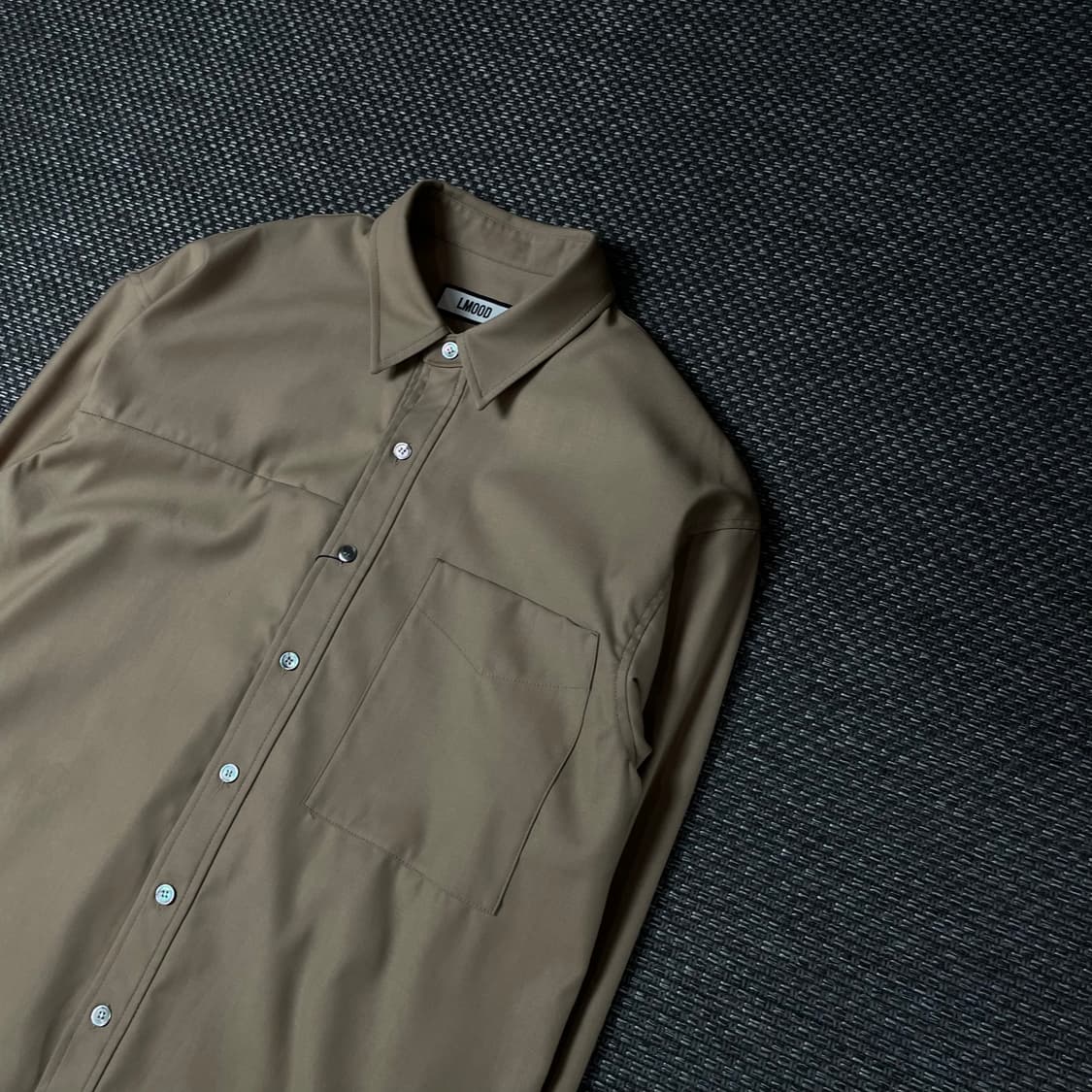 엘무드 베이지 원포켓 긴팔 셔츠 46 상품이미지5