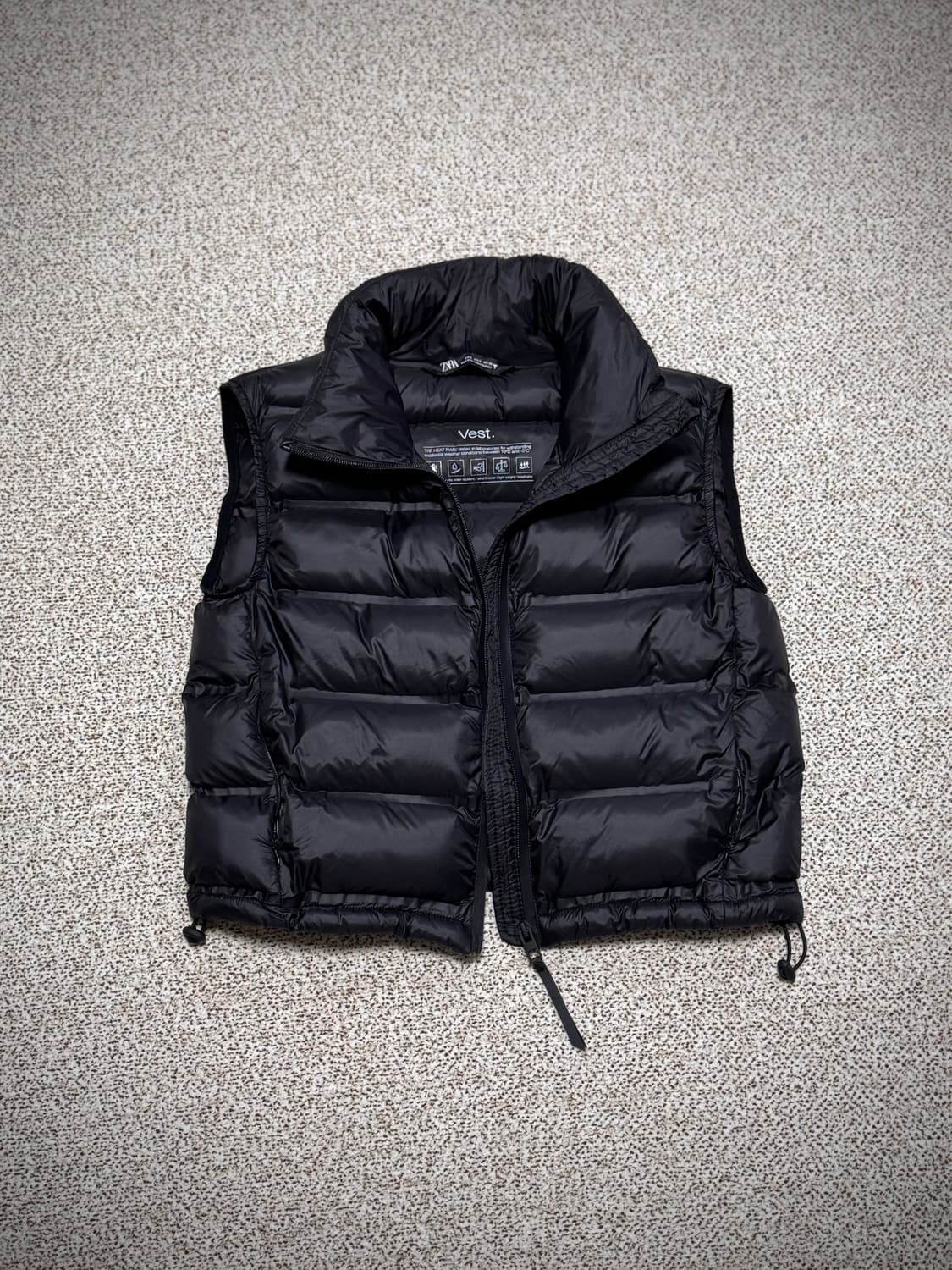 자라 블랙 크롭 패딩 조끼(시착1회) 상품이미지1