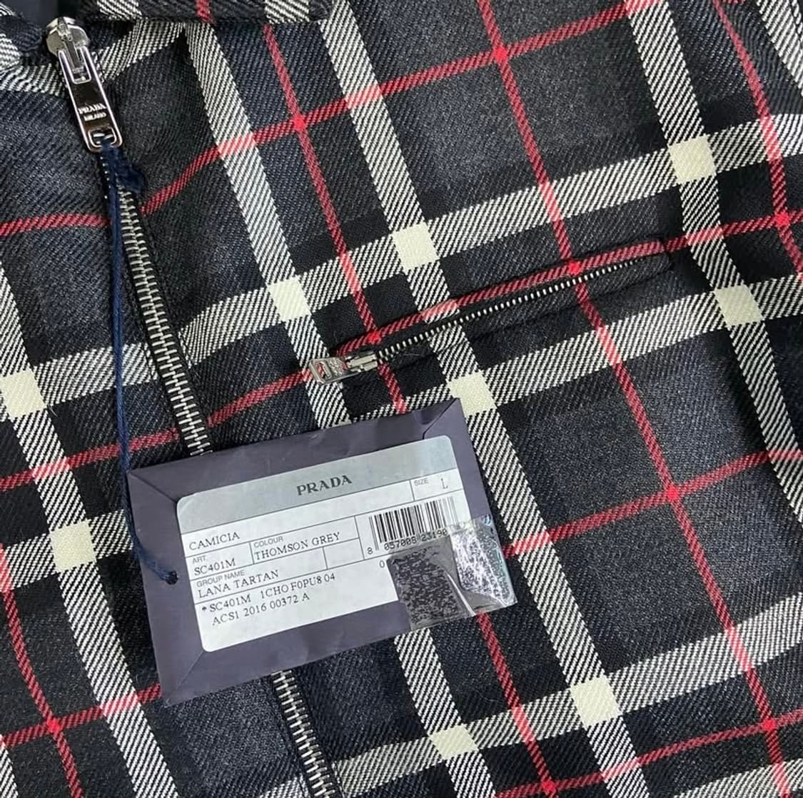 [L] FW16 프라다 체크 블루종 자켓 상품이미지5