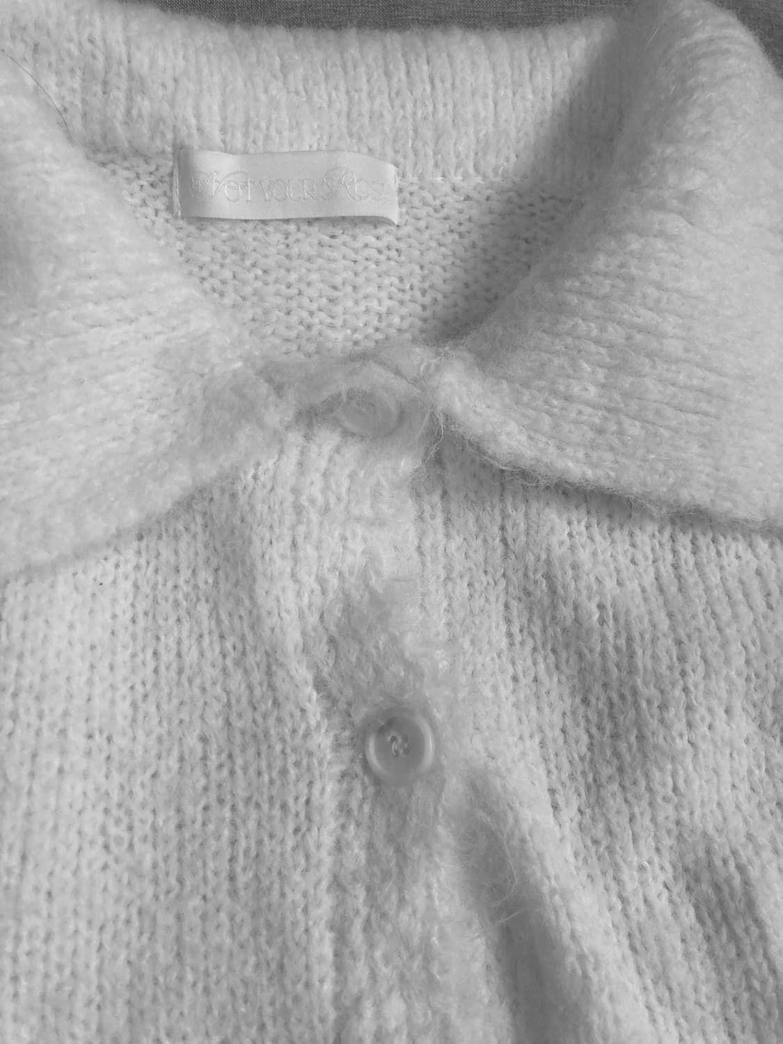 낫유어로즈 세일러카라 화이트 니트 가디건 상품이미지5