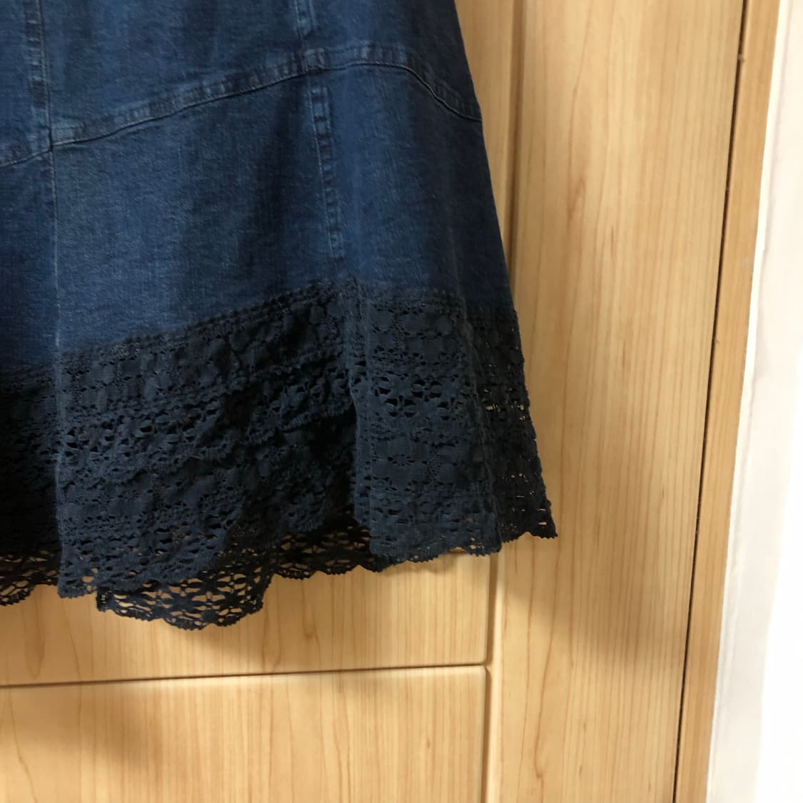 데님 레이스 맥시 스커트 🌁  상품이미지5