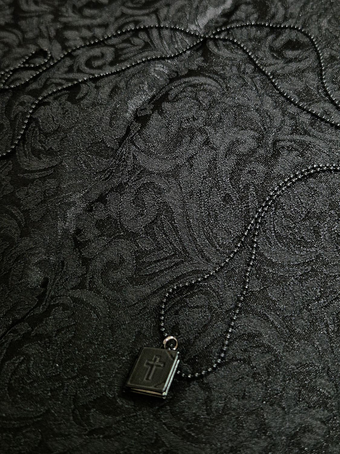 빈티지 고딕펑크 고스 십자가 성경 목걸이 상품이미지1