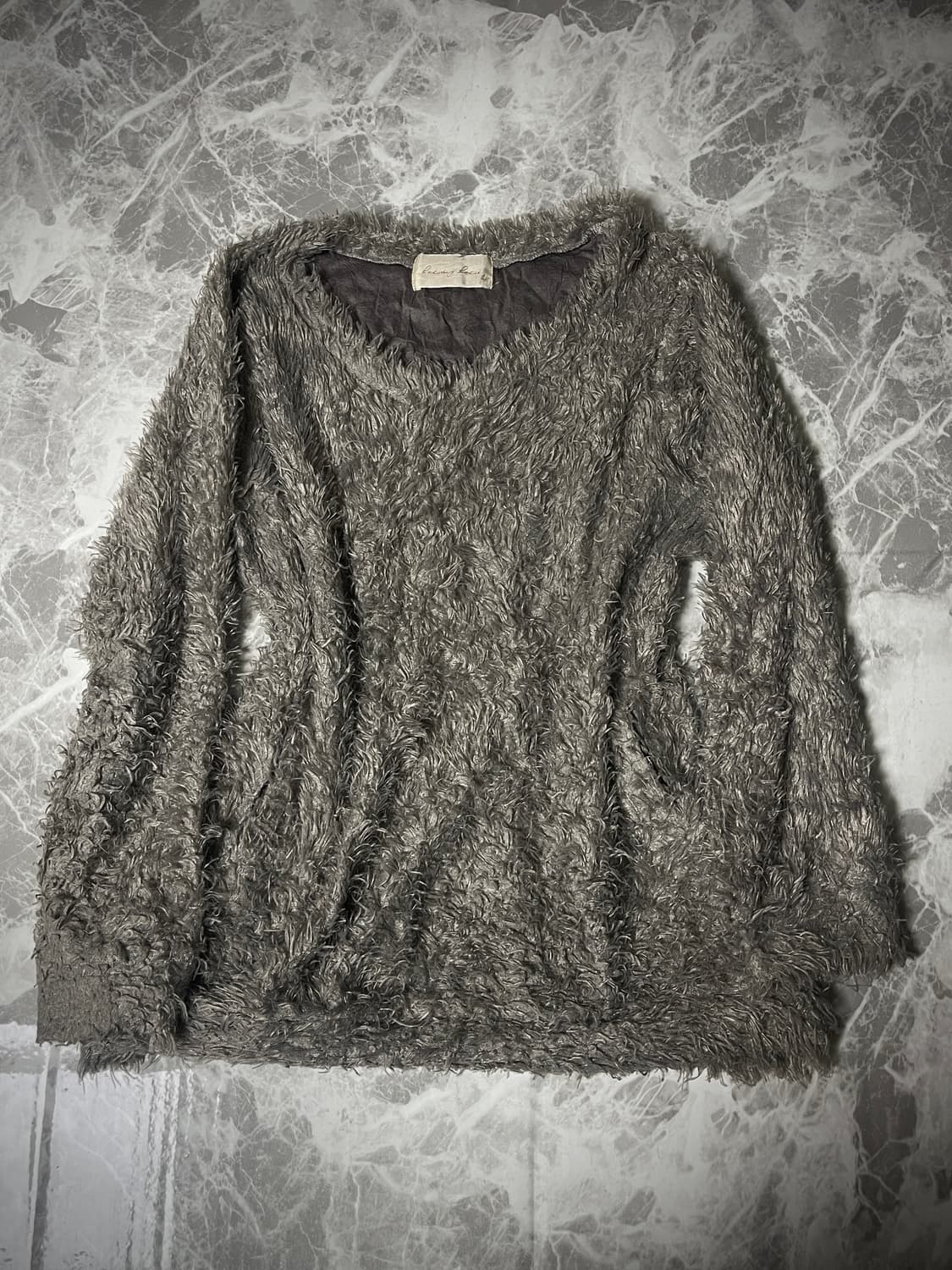 (Japanese vintage)fur round pocket knit 상품이미지1