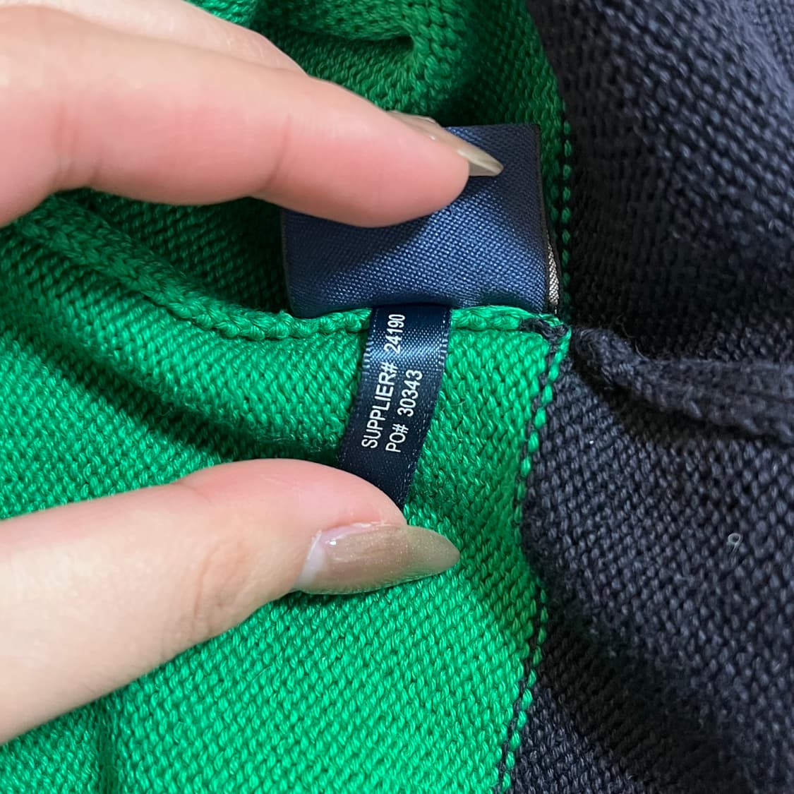 [정품] 폴로 그린 네이비 패치로고 단가라 니트 [ M ] 상품이미지8