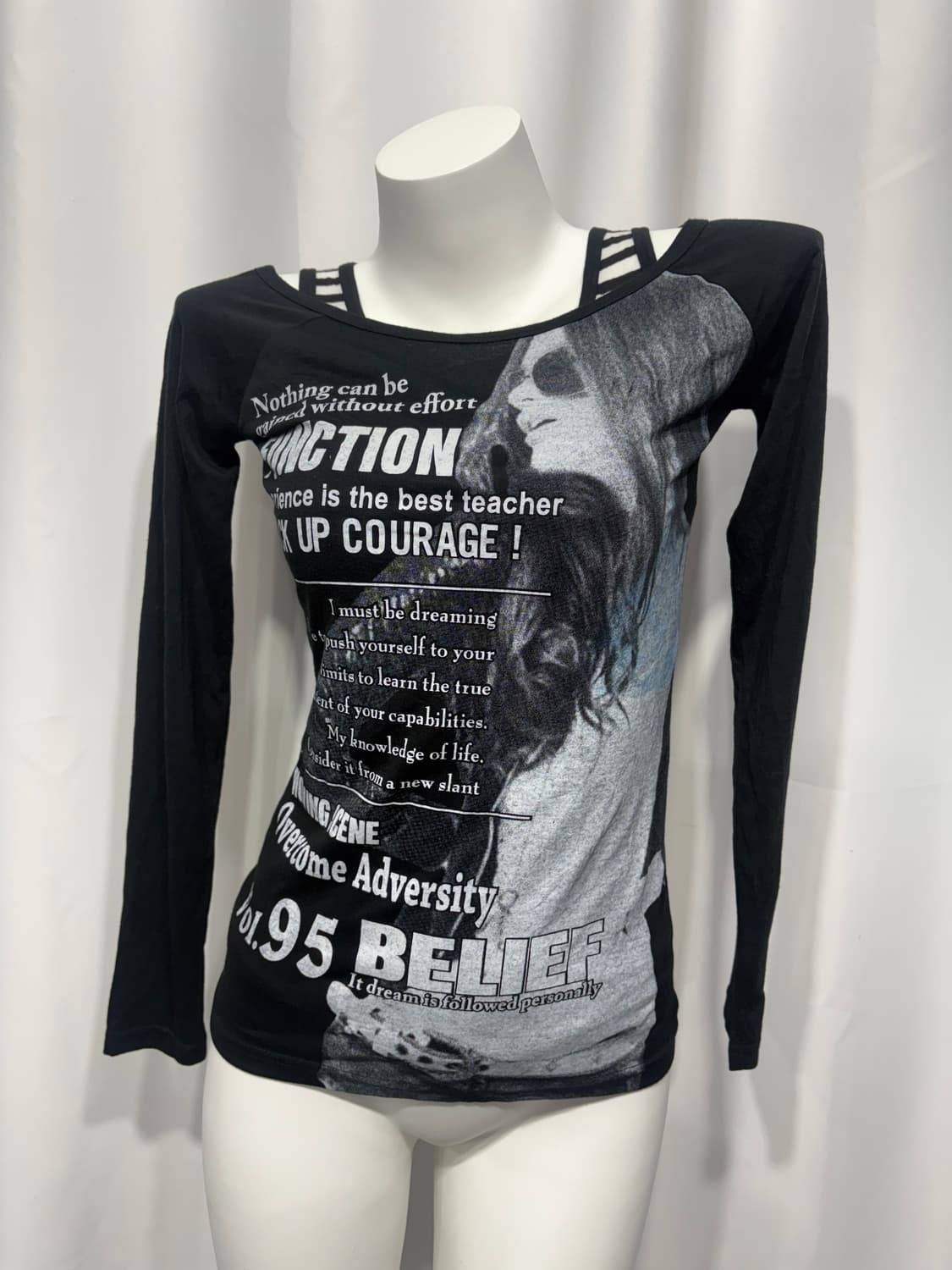 🎸블랙 프린팅 롱슬리브 - 스트라이프 슬리브리스🎸 상품이미지7