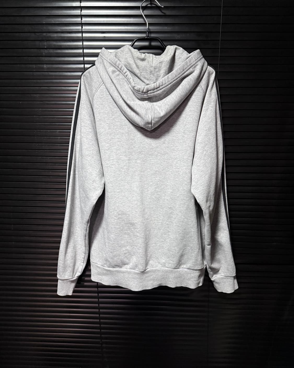 아디다스 그레이 회색 블랙 검정 삼선 스웻 후디 후드 집업 105 XL 상품이미지4