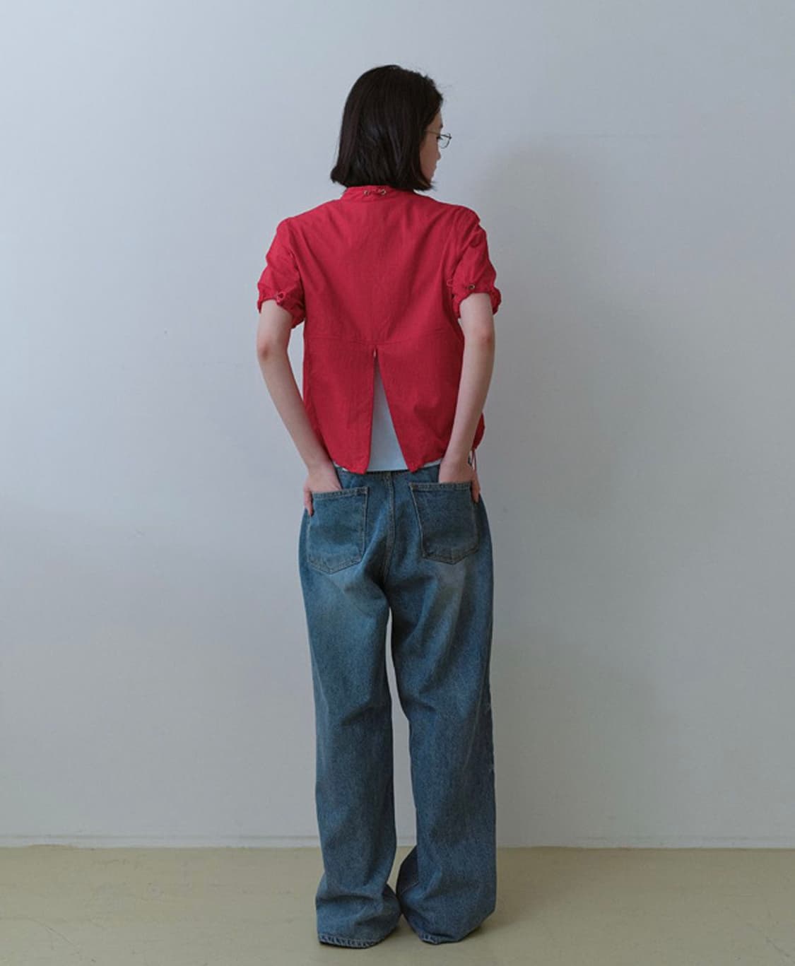 Nocontent 하프집업 윈드브레이커 - red 상품이미지3