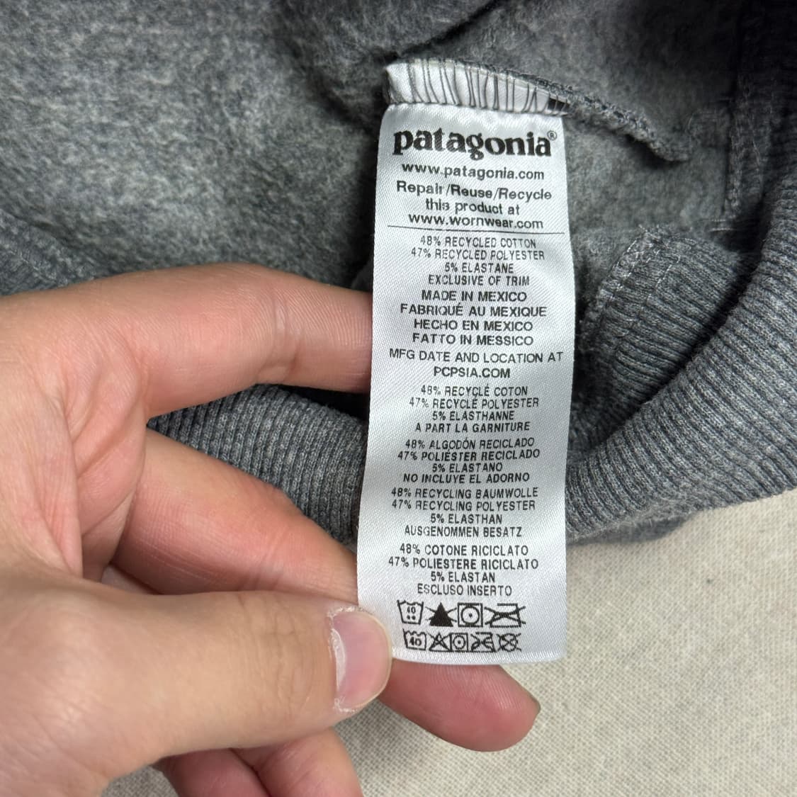 파타고니아 리짓 업라이절 그레이 후드 M 상품이미지5
