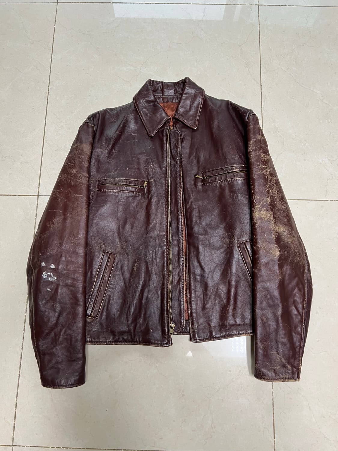 70s Walter Dyer 싱글 레더 자켓 (42) 상품이미지1