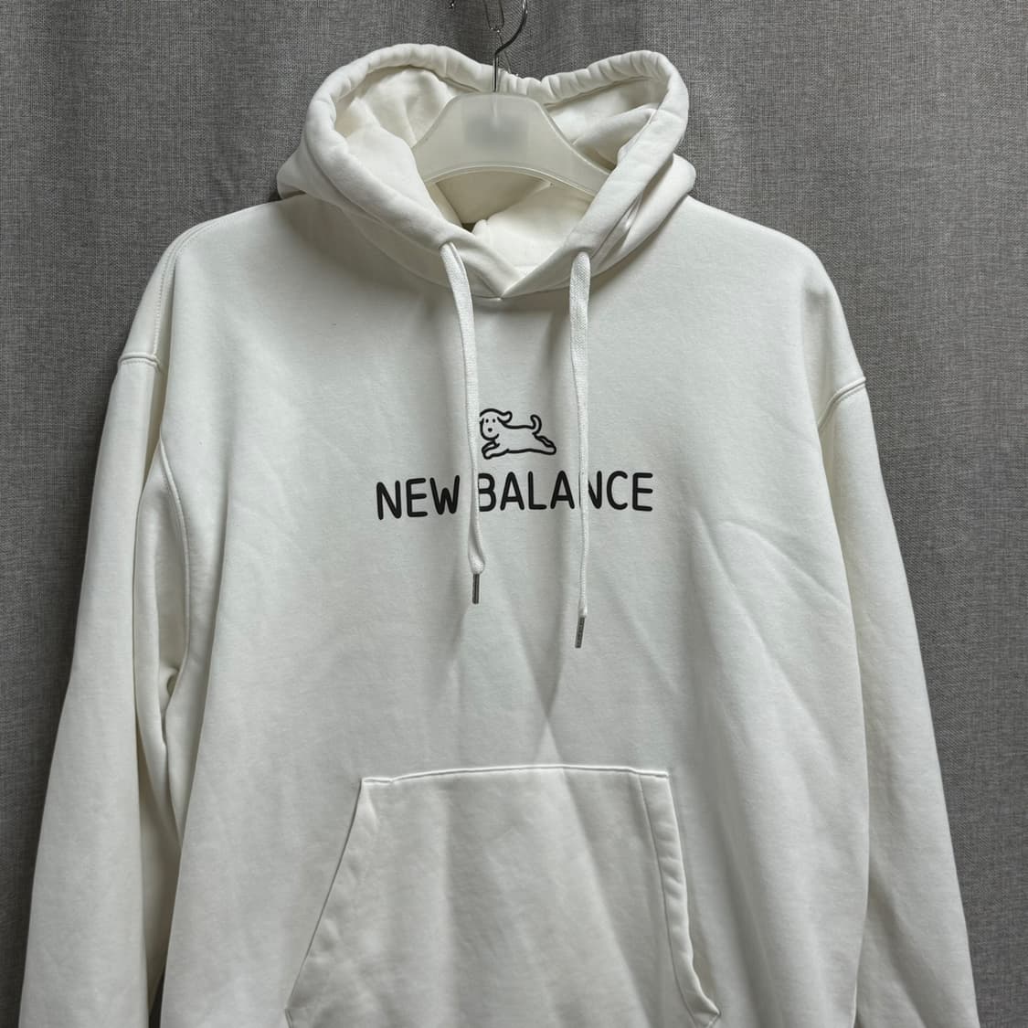 [L] 뉴발란스 화이트 기모 긴팔 후드티 상품이미지2