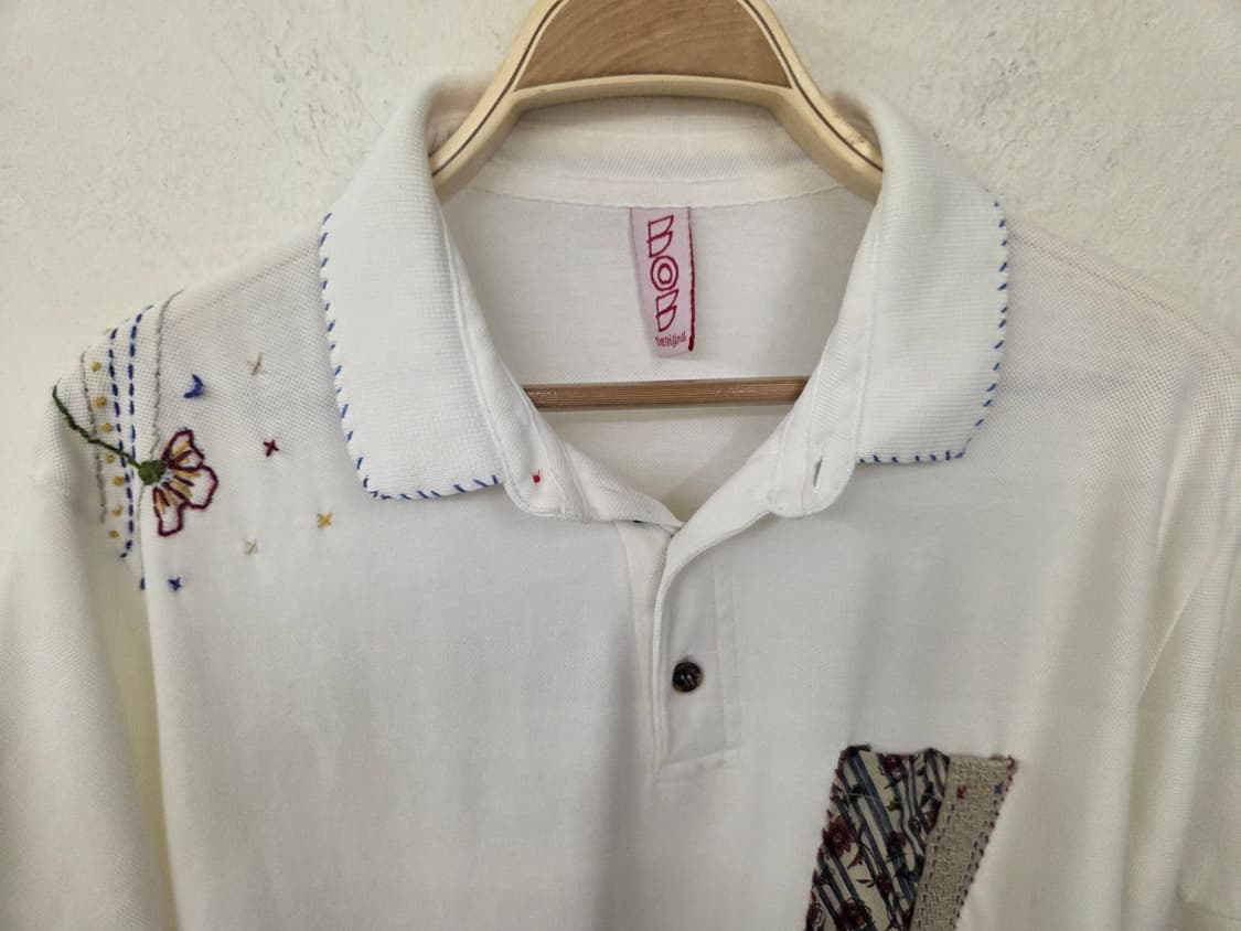 BOB 화이트 자수 포인트 폴로티 2XL 상품이미지2