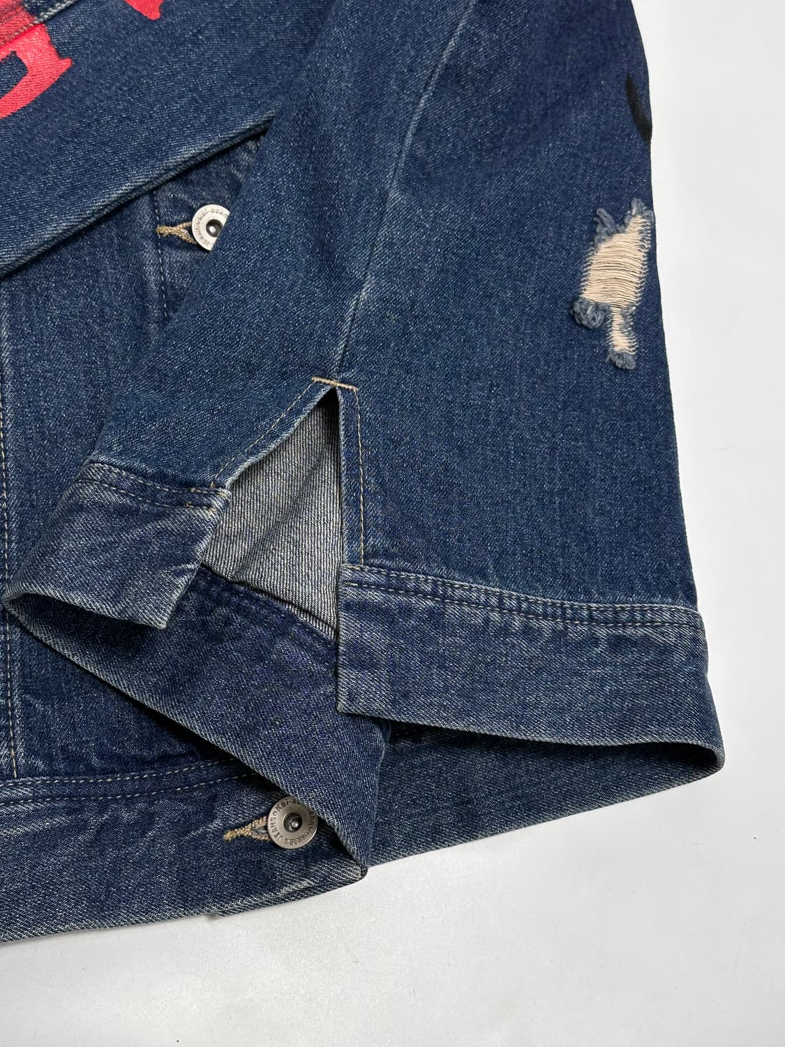 카이아크만 페인팅 데미지 데님 트러커 청자켓 상품이미지7