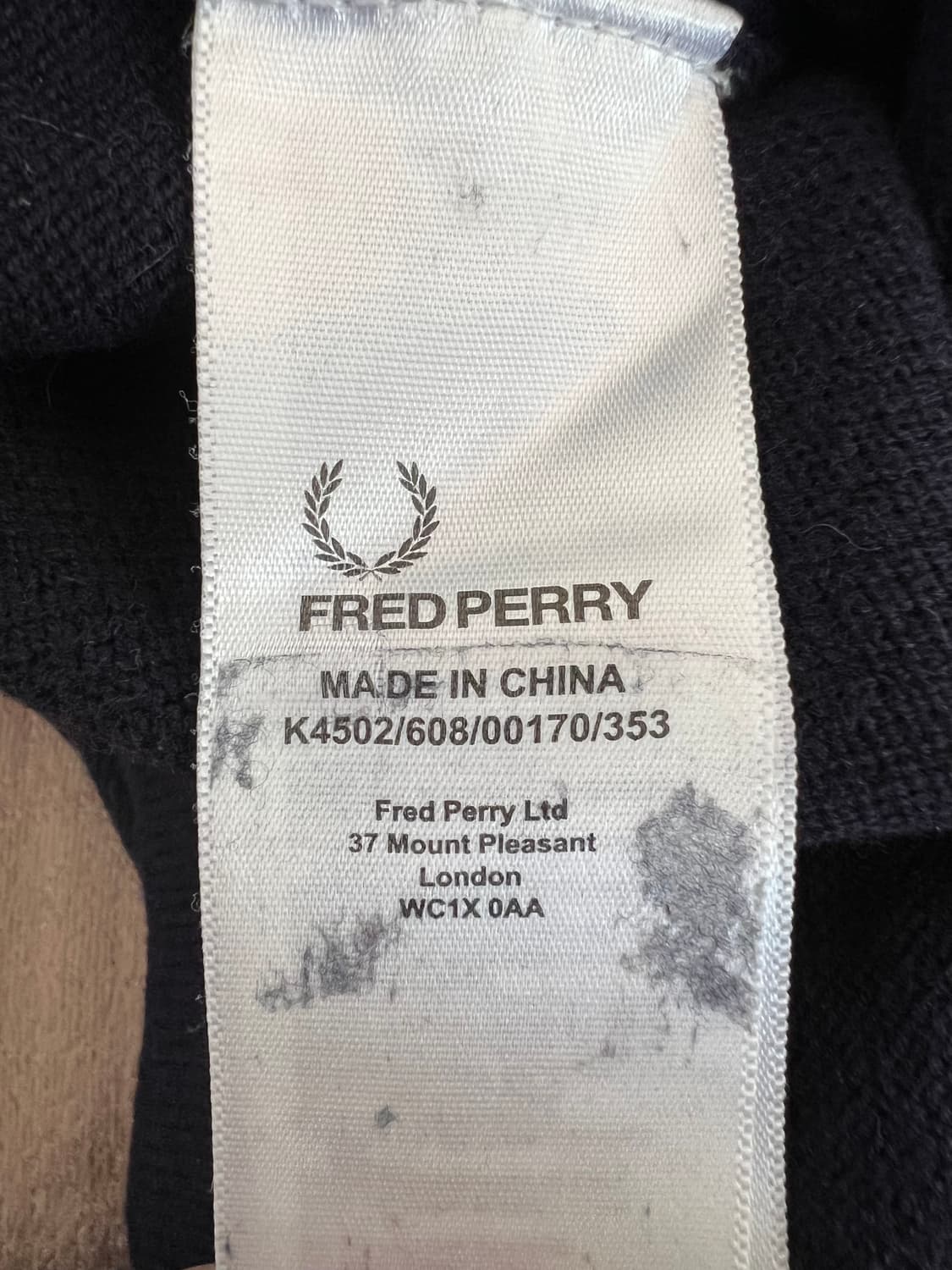 프레드페리 남성 네이비 라운드울니트  상품이미지6