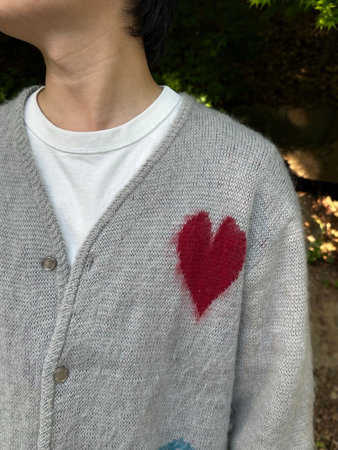 니들스 x 스튜디오스 빠삐용 모헤어 가디건 그레이 상품이미지5