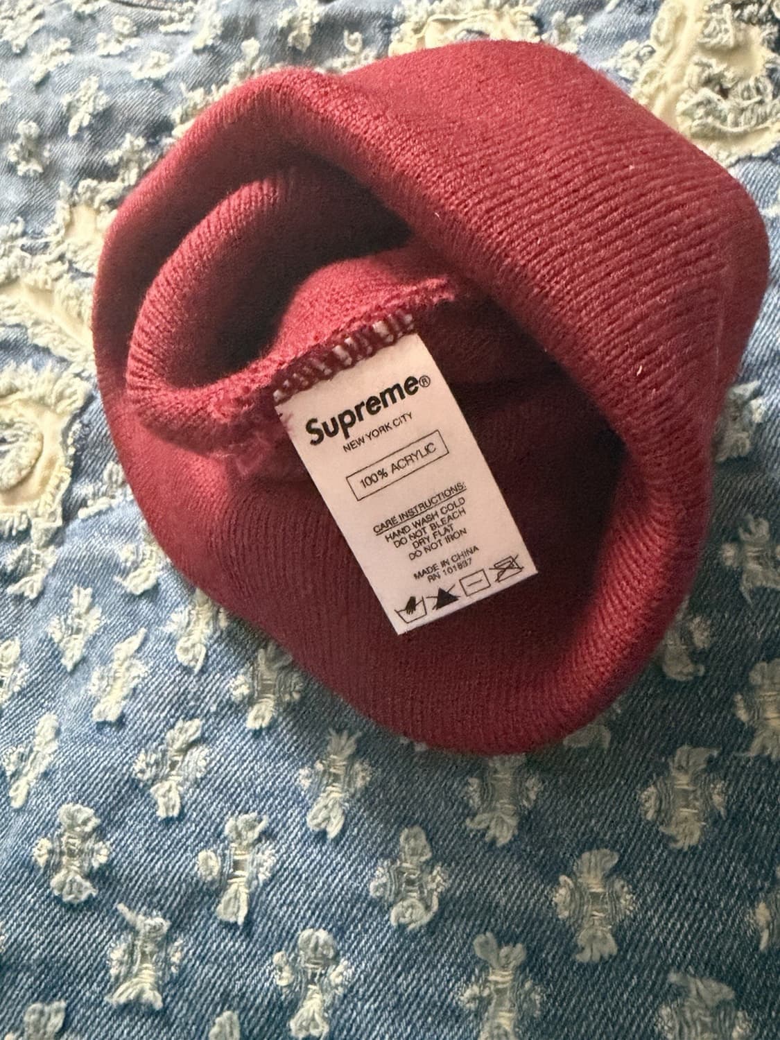 19FW 슈프림 캣인더햇 비니 버건디 상품이미지3