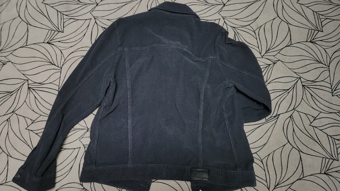 남성 Abercrombie & Fitch 코듀로이 블랙 트러커 자켓 XL 상품이미지2