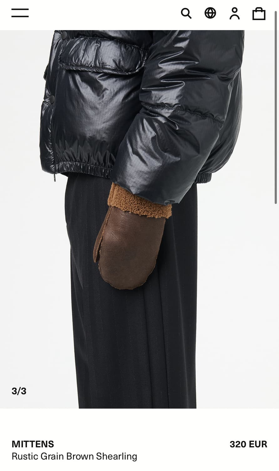 [S]아워레가시 MITTENS 시어링 레더 장갑 상품이미지3