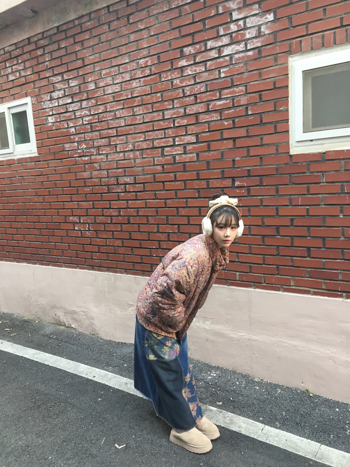 BRENNTANO 패딩 이탈리아 빈티지 남녀공용 패딩 주황색 상품이미지3