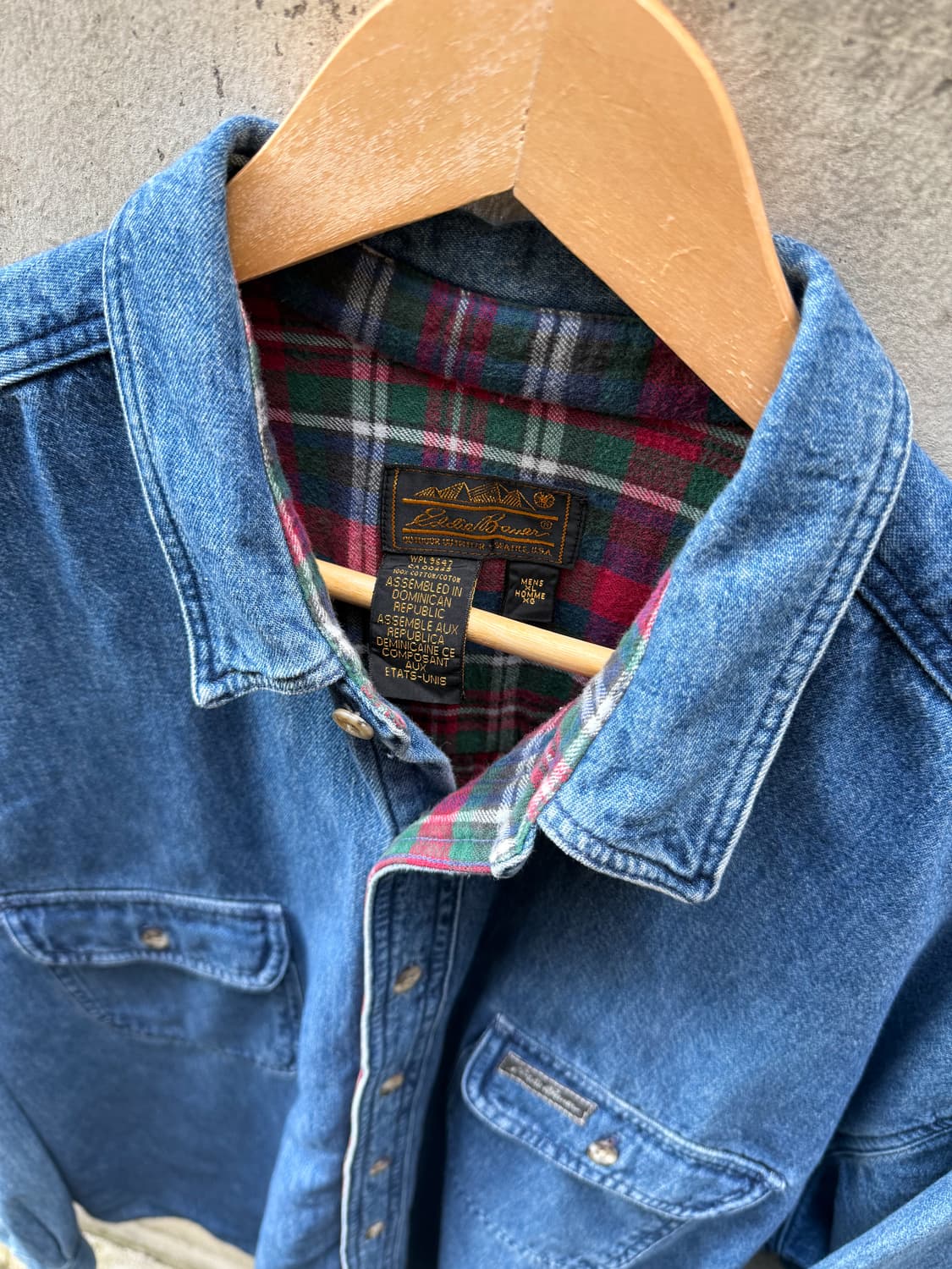 90s Eddie Bauer Denim Over Shirt  상품이미지4