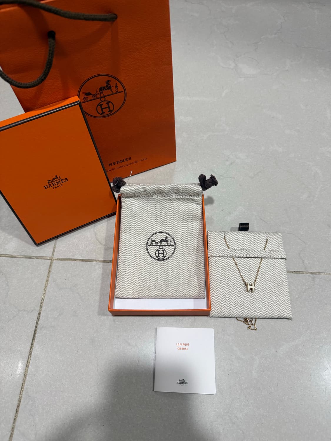 [당일출고,풀박스] 에르메스 미니 팝아슈 목걸이 로즈골드 상품이미지1