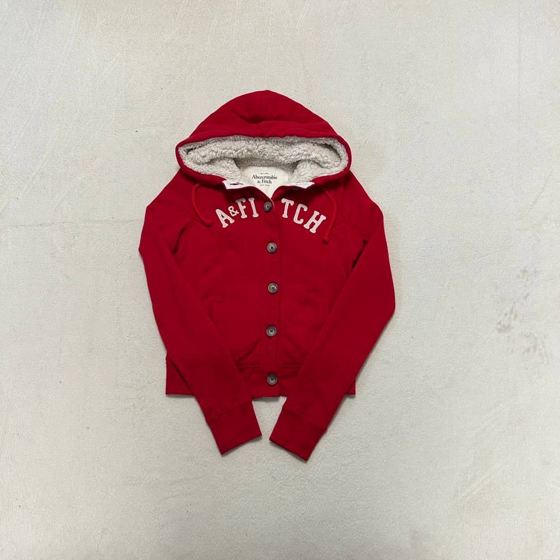 Abercrombie Red Fleece Hood Jacket 상품이미지4