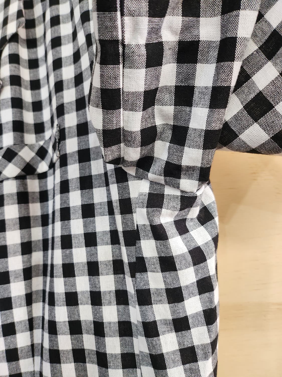 438) 여성 오버핏 체크 반팔 자켓 상품이미지3