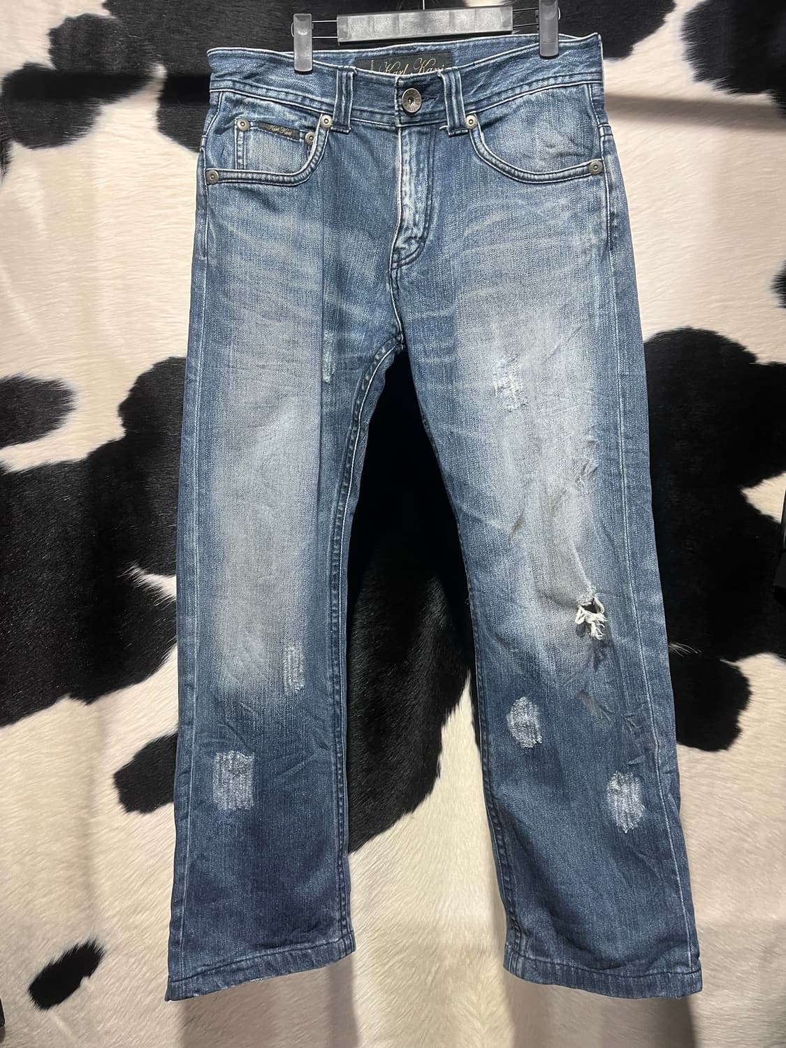 칼카니 데미지 디테일 워싱 데님 팬츠 상품이미지3