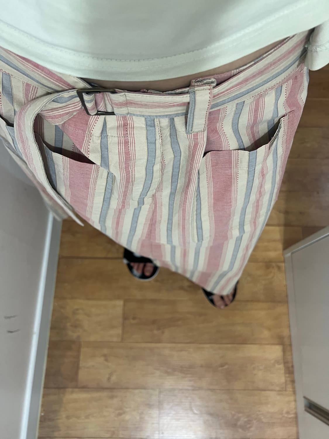 캘빈클라인 핑크 스트라이프 코튼 스커트 상품이미지6