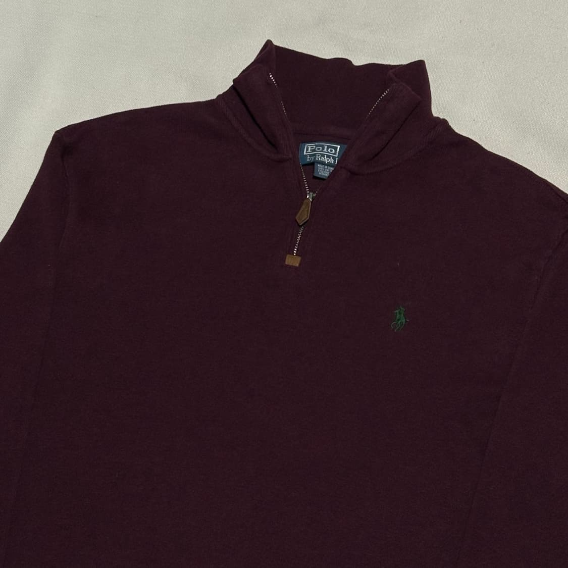 M 폴로랄프로렌 버건디 코튼 반집업 니트 상품이미지1