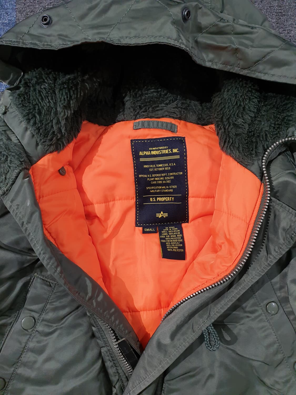 알파인더스트리 N-3B 카키 야상 S 상품이미지4