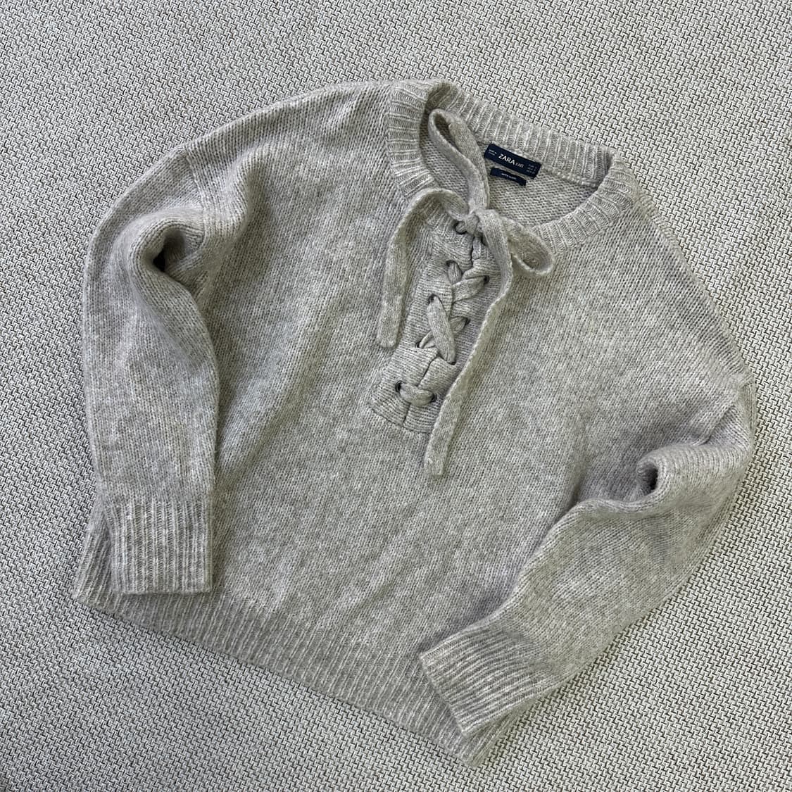 S 자라 레이스업 니트 스웨터 0401D 상품이미지1